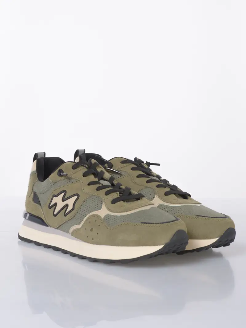 sneaker da uomo Mrp Star in vera pelle con inserti Verde miniatura 2