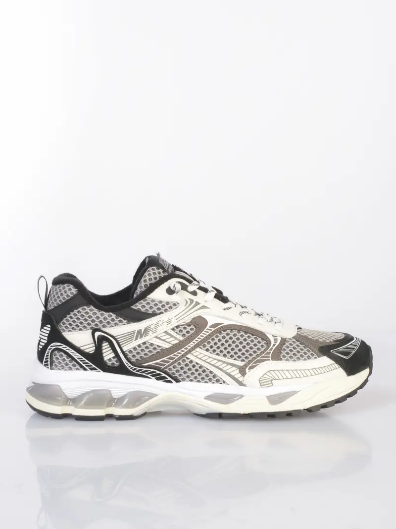 sneaker da uomo Mrp Star Melrose in vera pelle con inserti NERO