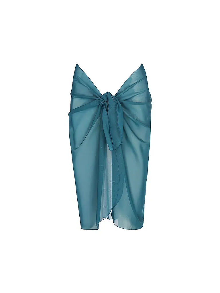 Pareo corto da donna in mesh petrolio