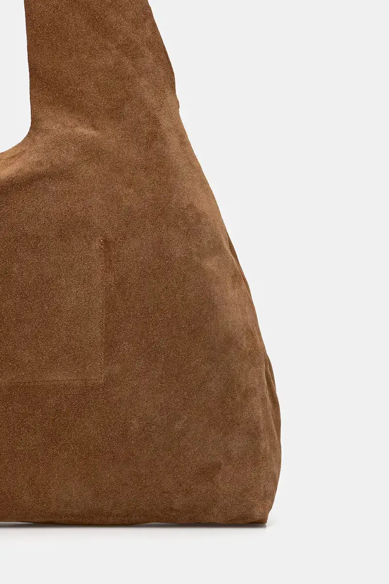 borsa in pelle scamosciata colore marrone 3941MDZ65.966 miniatura 3