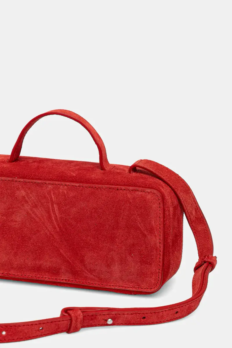 borsa in pelle scamosciata colore rosso 3941MDZ58.966 miniatura 3