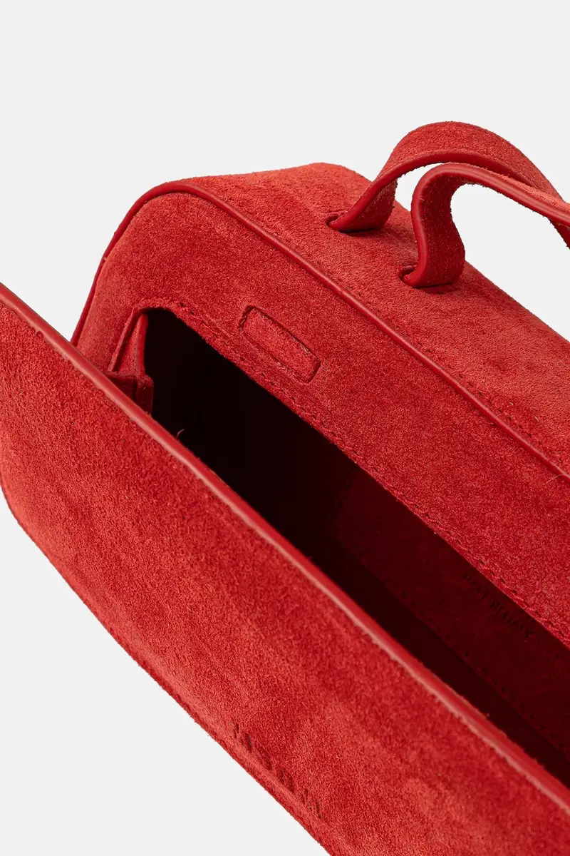 borsa in pelle scamosciata colore rosso 3941MDZ58.966 miniatura 5