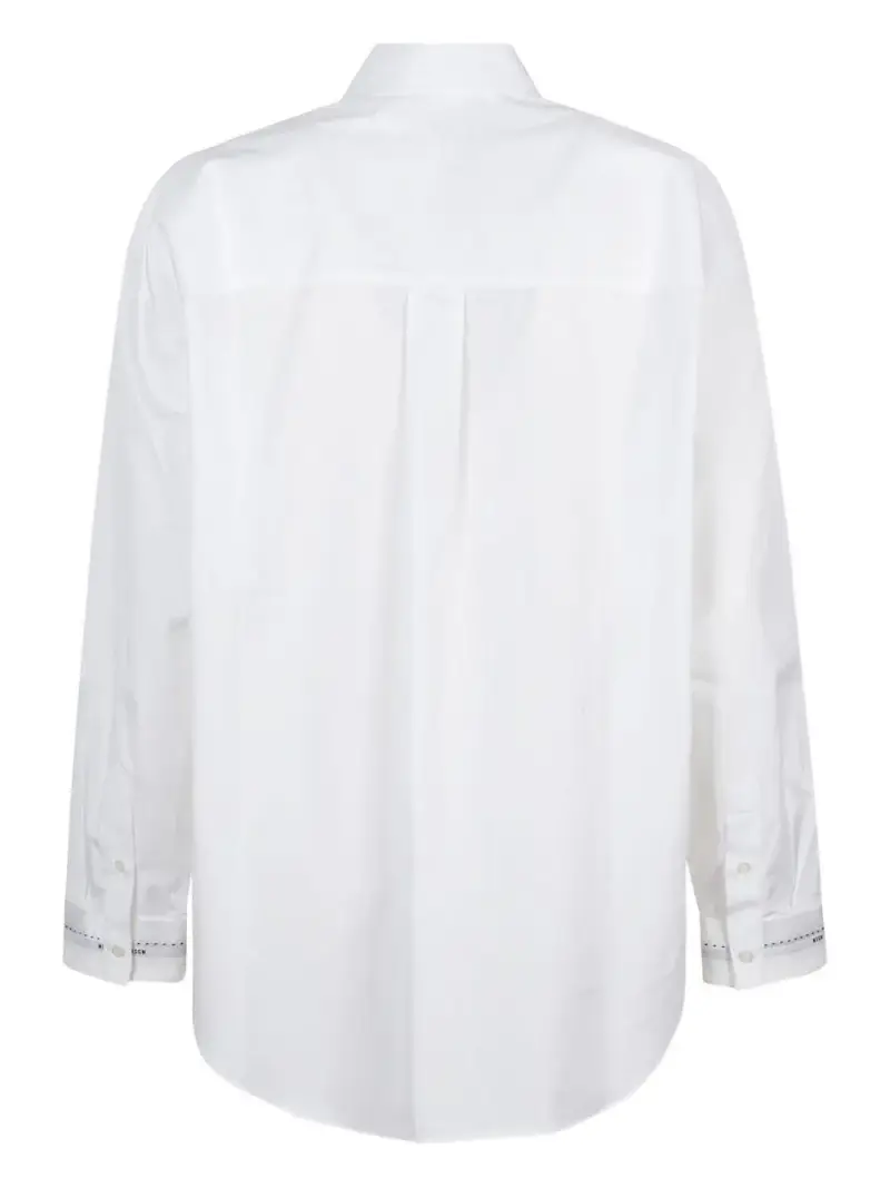 Camicia bianca con logo sui polsini Bianco miniatura 3