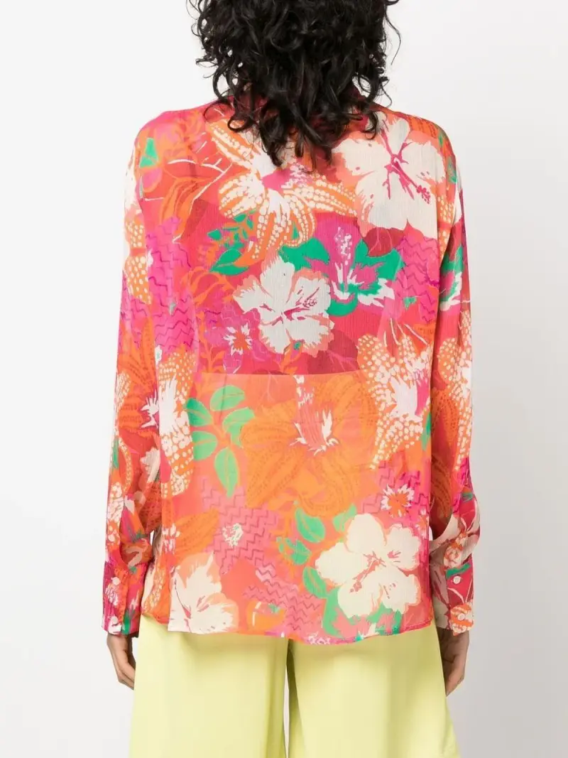 Camicia stampa floreale Fucsia miniatura 2