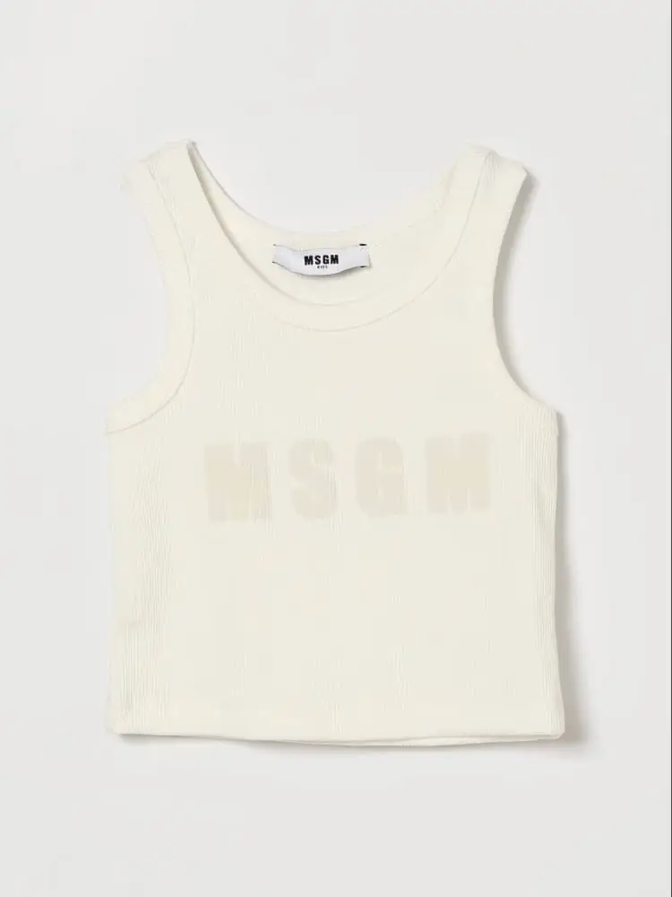 canotta bianca bambina logo sul davanti