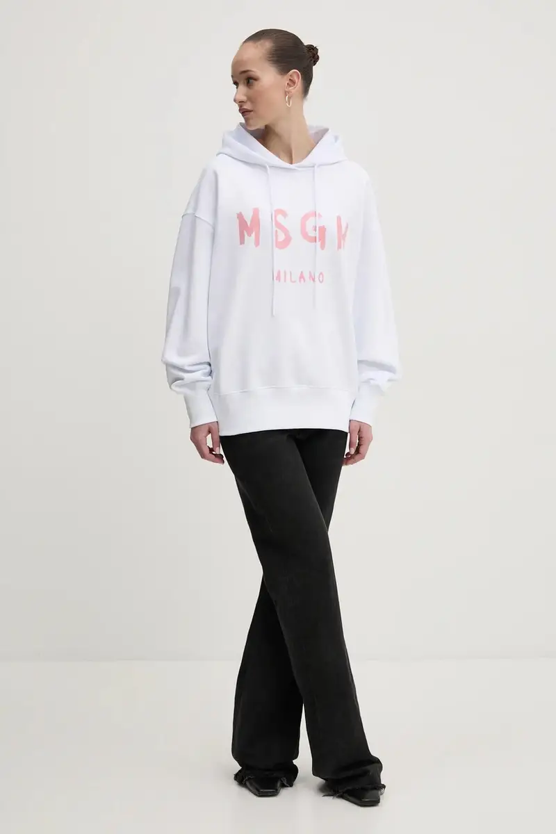 felpa in cotone donna colore bianco con cappuccio 3841MDM515.257000 miniatura 2