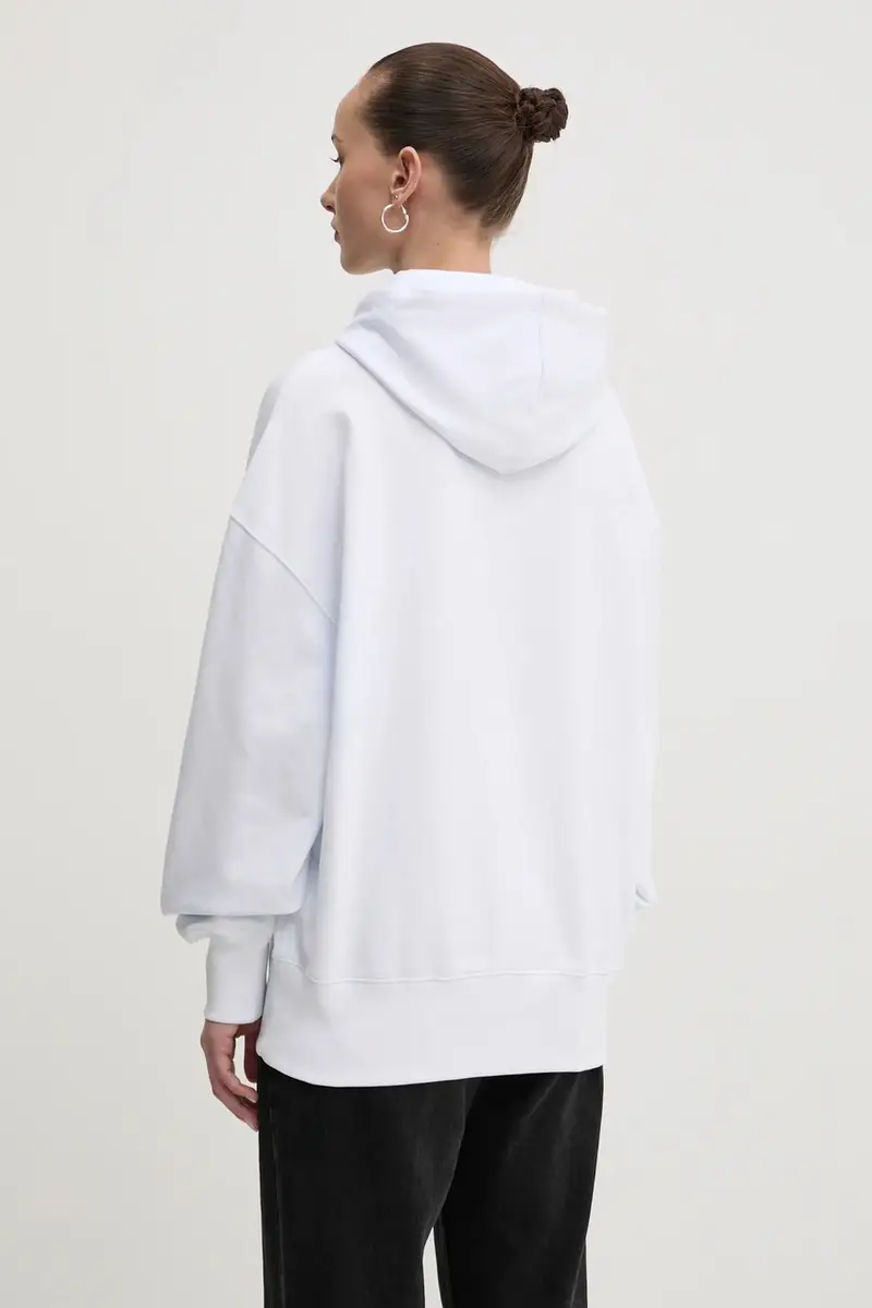 felpa in cotone donna colore bianco con cappuccio 3841MDM515.257000 miniatura 3