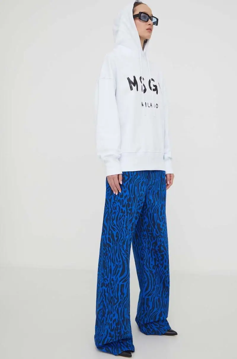 felpa in cotone donna colore bianco con cappuccio miniatura 2