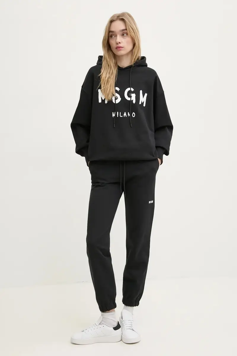 felpa in cotone donna colore nero con cappuccio 2000MDM515.300000 miniatura 2