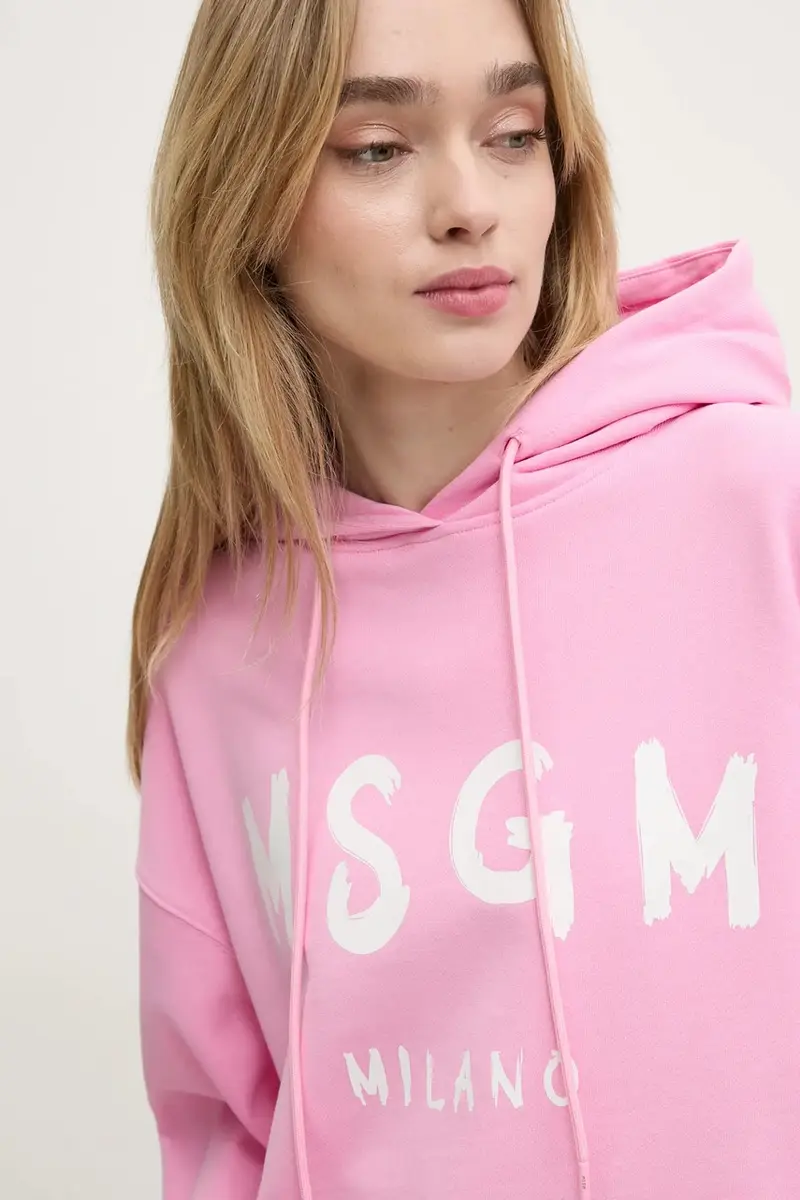 felpa in cotone donna colore rosa con cappuccio 2000MDM515.300000 miniatura 4