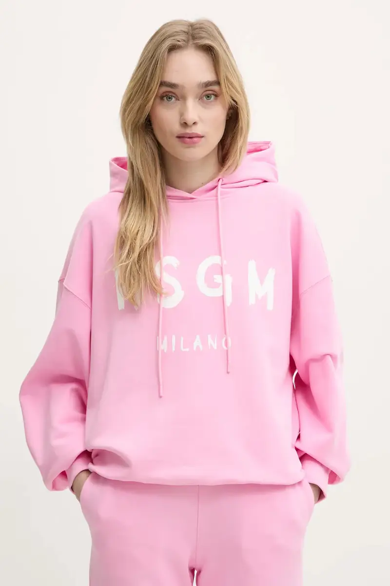 felpa in cotone donna colore rosa con cappuccio 2000MDM515.300000