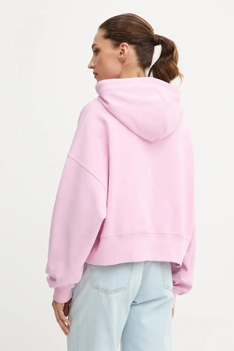 felpa in cotone donna colore rosa con cappuccio 3941MDM509.257799 miniatura 3