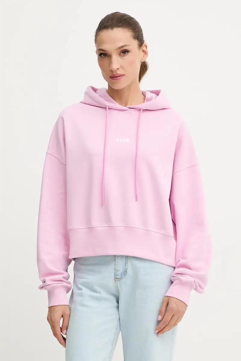 felpa in cotone donna colore rosa con cappuccio 3941MDM509.257799