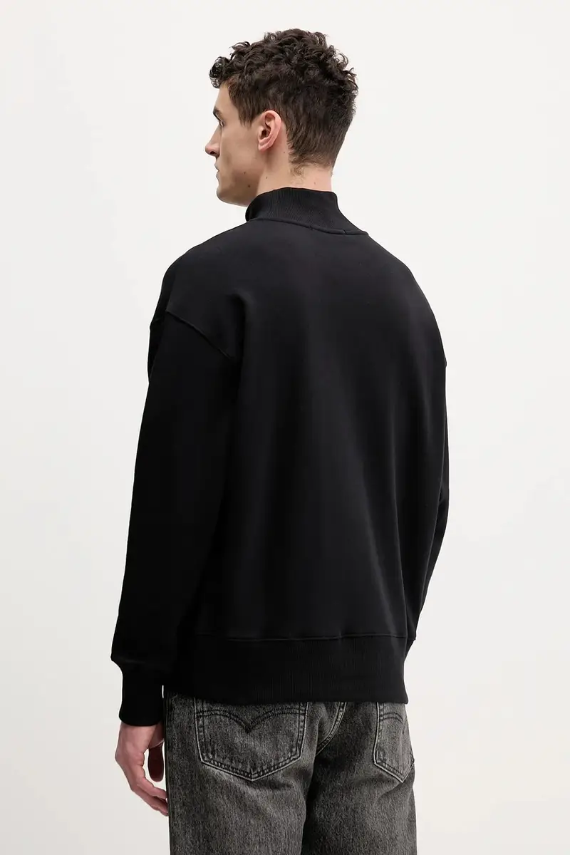 felpa in cotone Nero miniatura 3