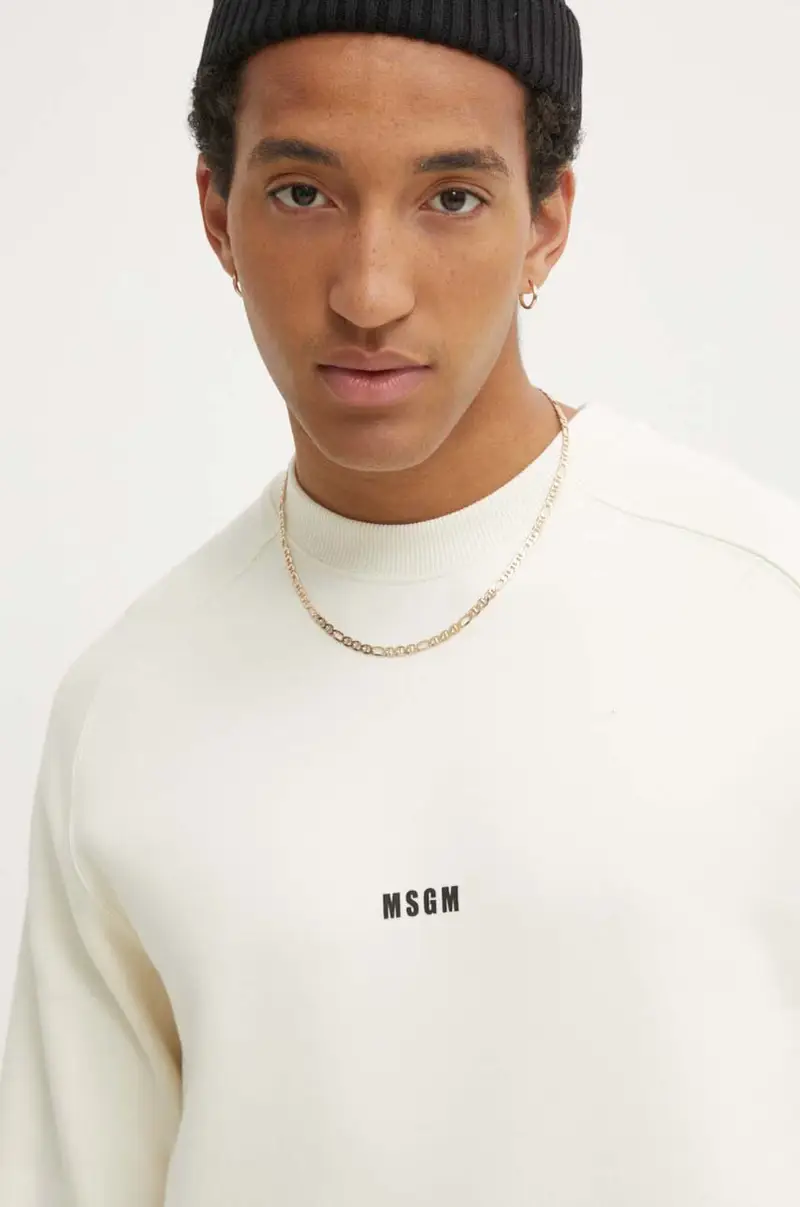 felpa in cotone uomo colore beige 2000MM503.200001 miniatura 4