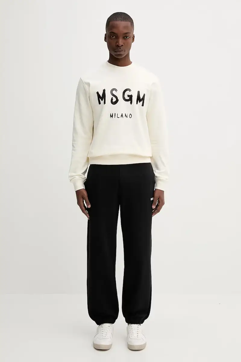 felpa in cotone uomo colore beige 2000MM513.300001 miniatura 2