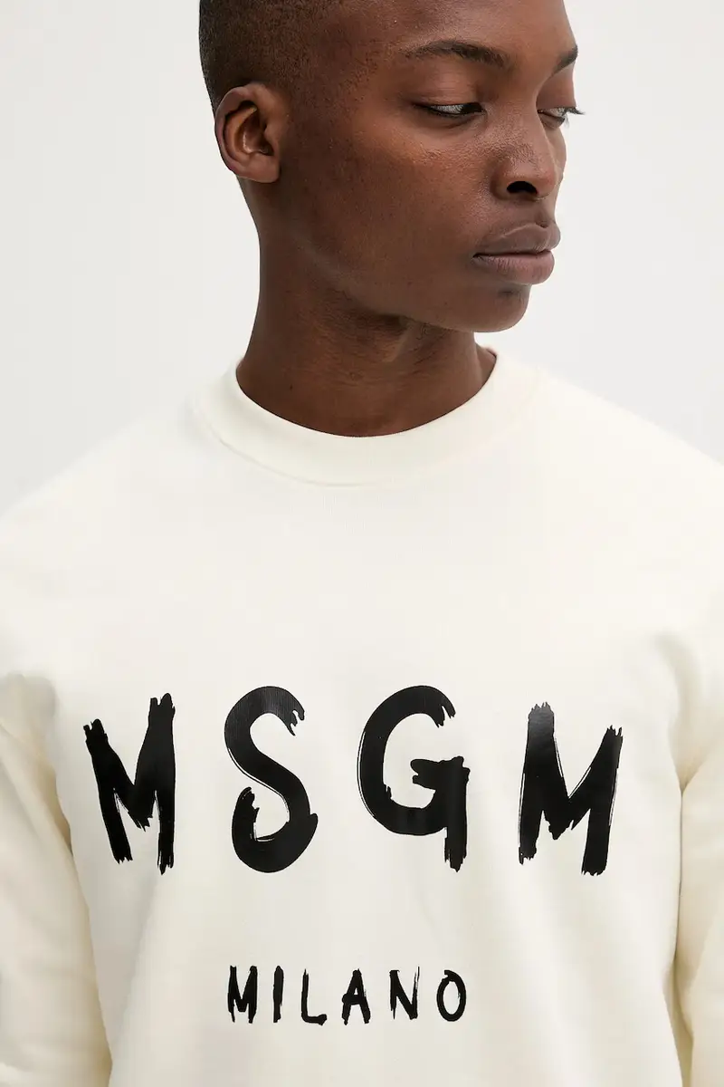 felpa in cotone uomo colore beige 2000MM513.300001 miniatura 4