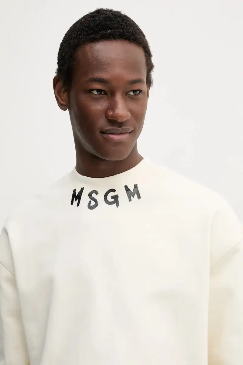 felpa in cotone uomo colore beige 3840MM103.257000 miniatura 4