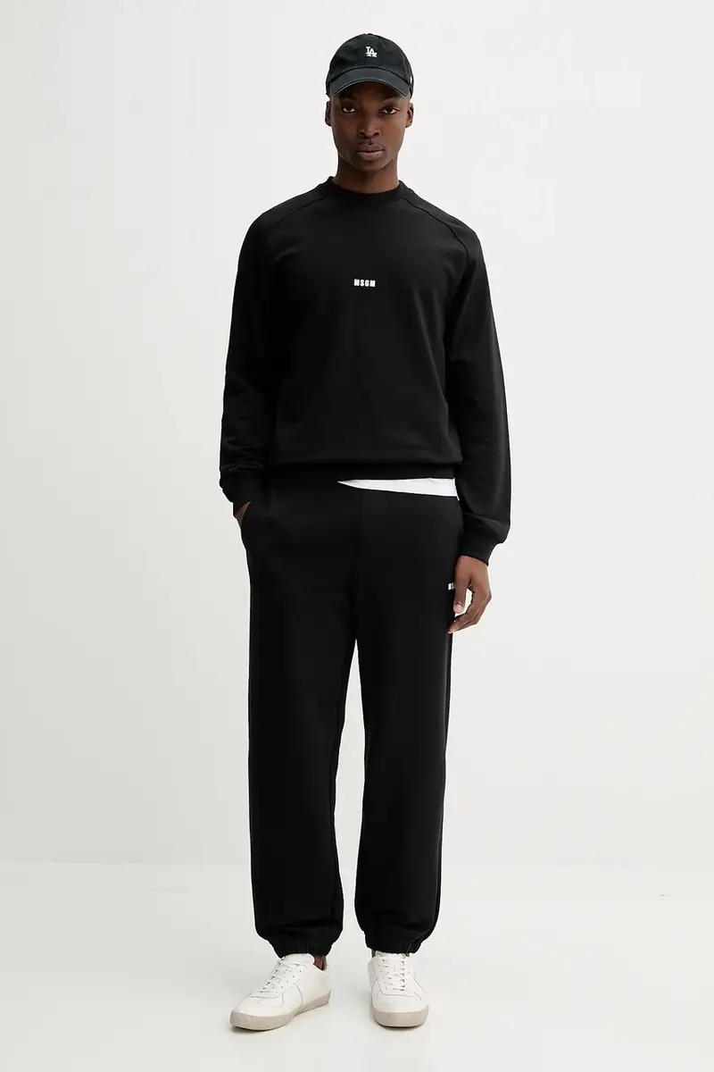 felpa in cotone uomo colore bianco 2000MM503.300000 Nero miniatura 2