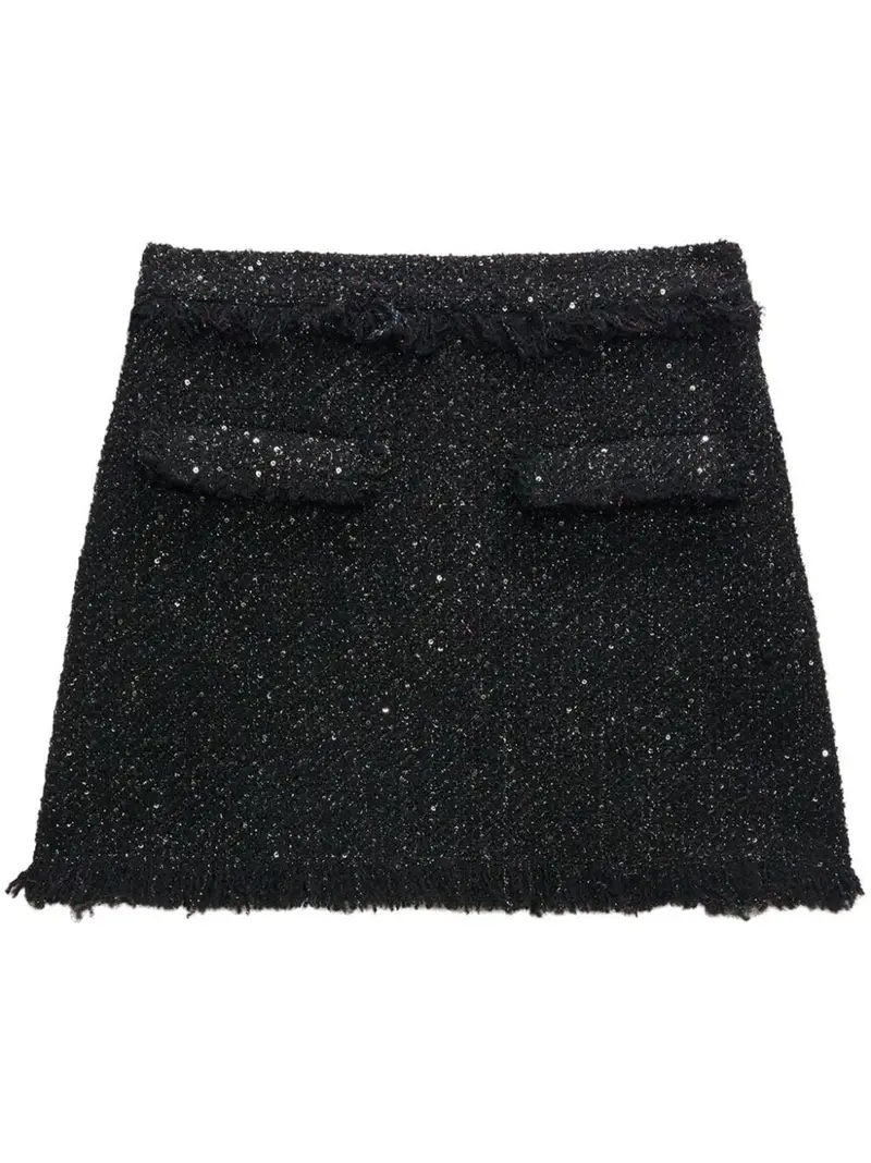 Gonna nera lurex e paillettes Nero