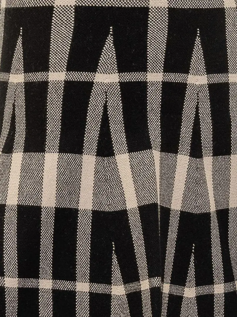 Gonna nera plissettata a quadri Nero miniatura 2