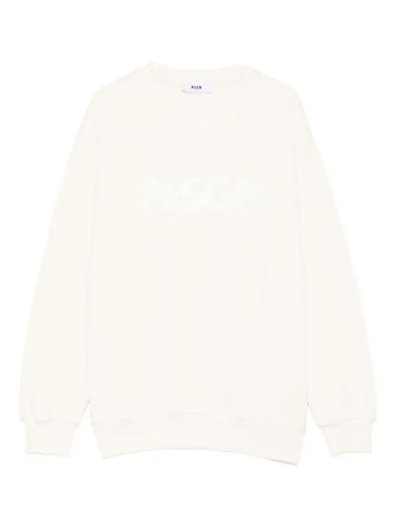 Msgm Kids Felpa Crema per Bambino