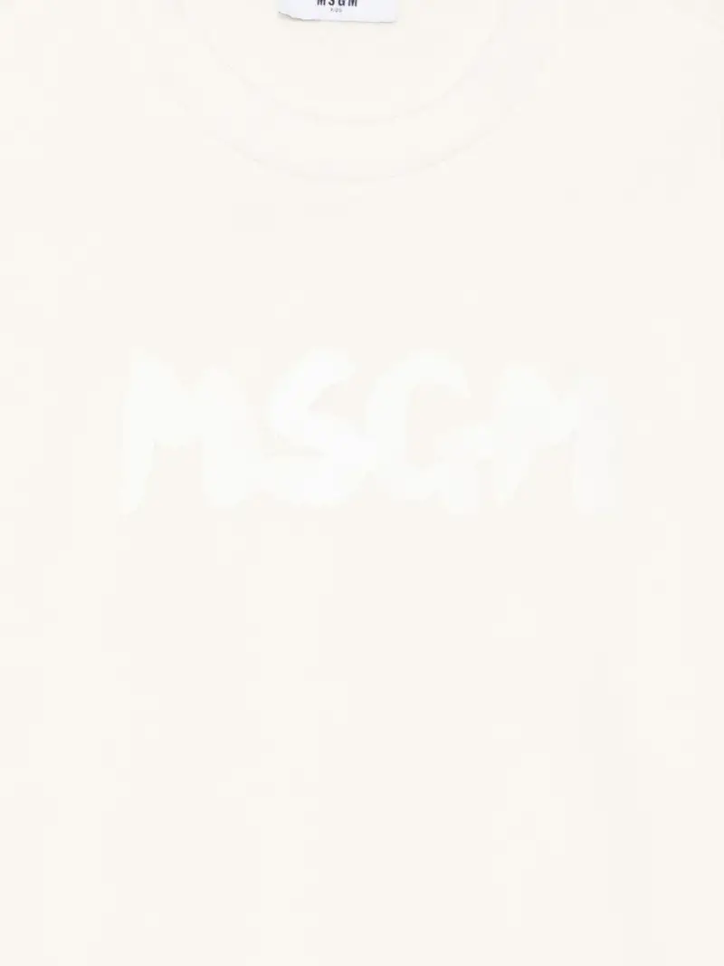 Msgm Kids Felpa crema miniatura 3