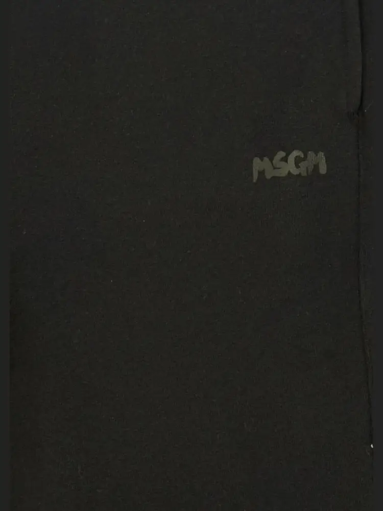 pantalone nero bambina tuta in cotone mini logo sul lato miniatura 3