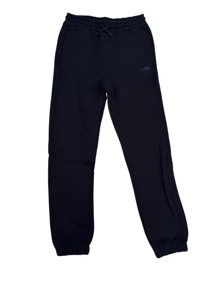 pantalone nero bambina tuta in cotone mini logo sul lato