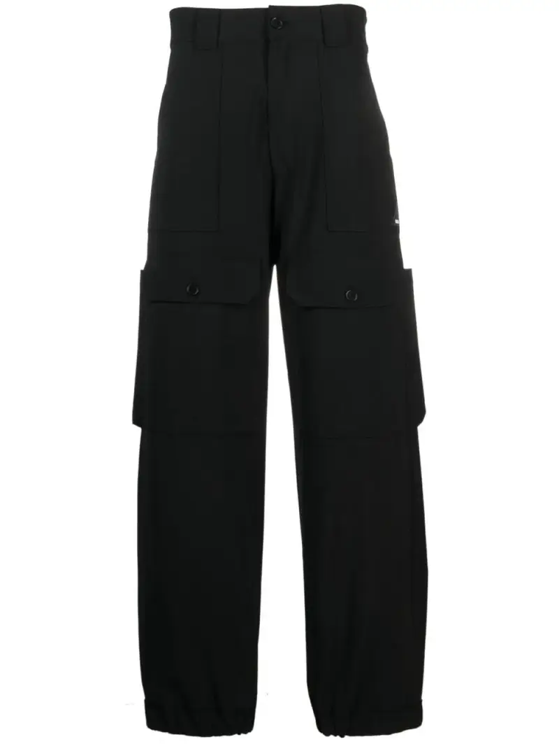 Pantalone uomo workwear in lana Nero