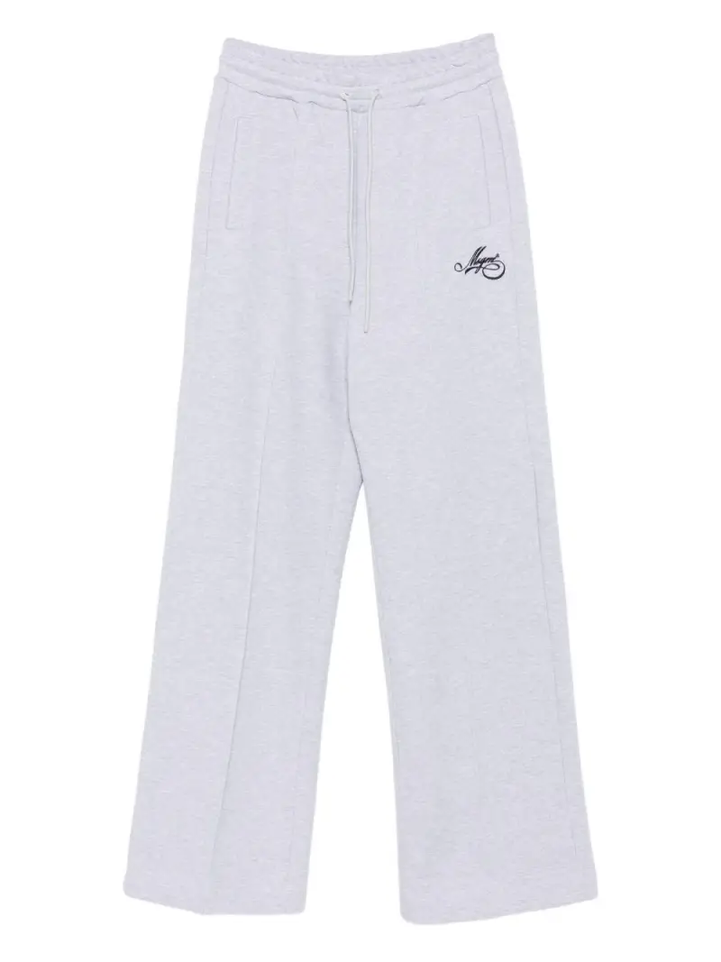 Pantaloni sportivi grigi in cotone con logo ricamato Grigio