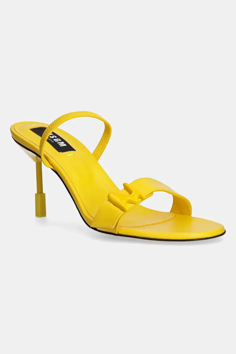 sandali in pelle colore giallo 3841MDS837
