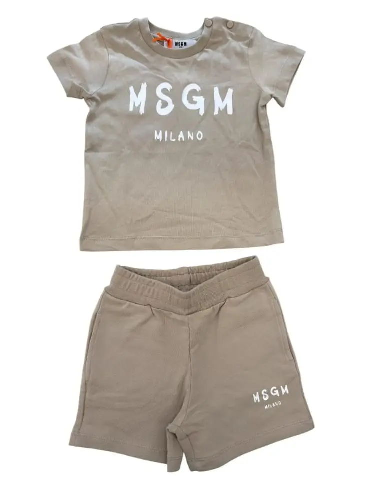set beige neonato maxi logo