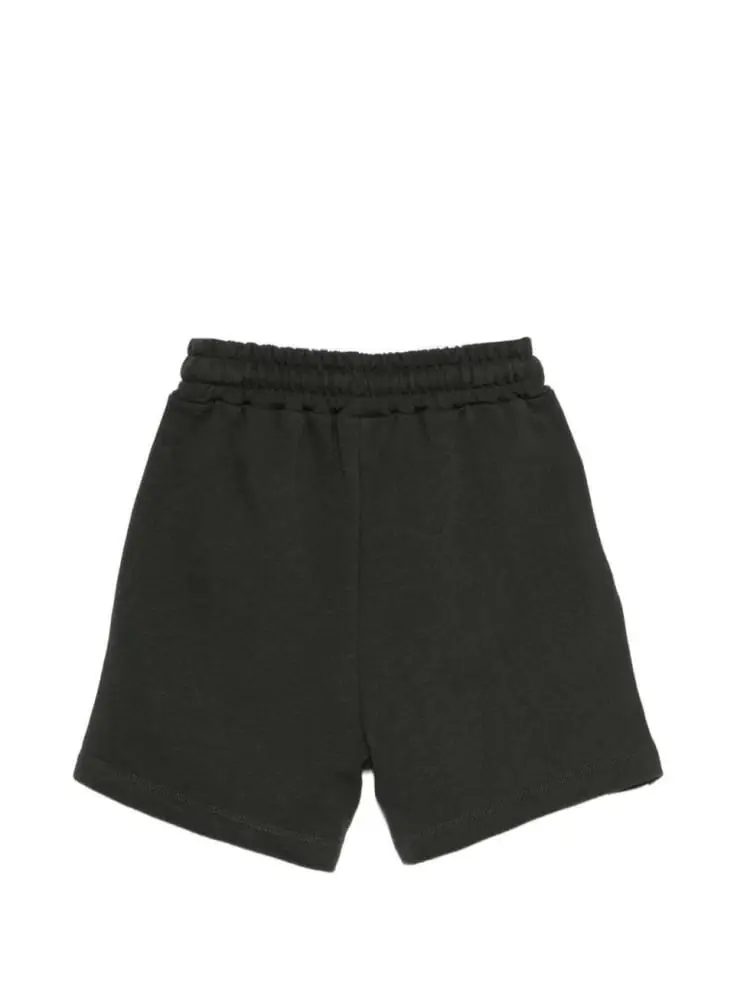 Msgm shorts nero bambino logo a contrasto miniatura 2