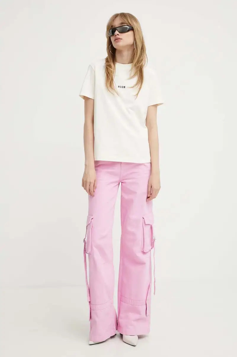 MSGM T-shirt Donna Beige 2469440 miniatura 2