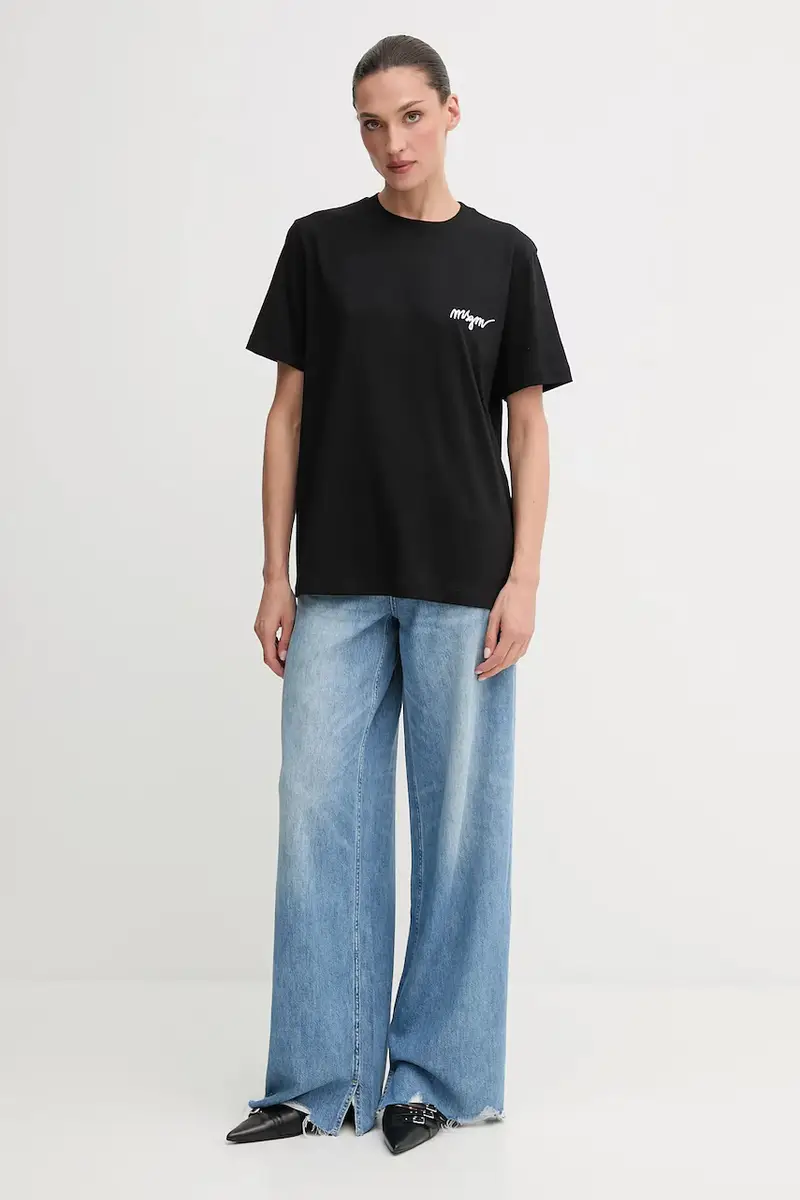 MSGM T-shirt Donna Nero 3275479 miniatura 2