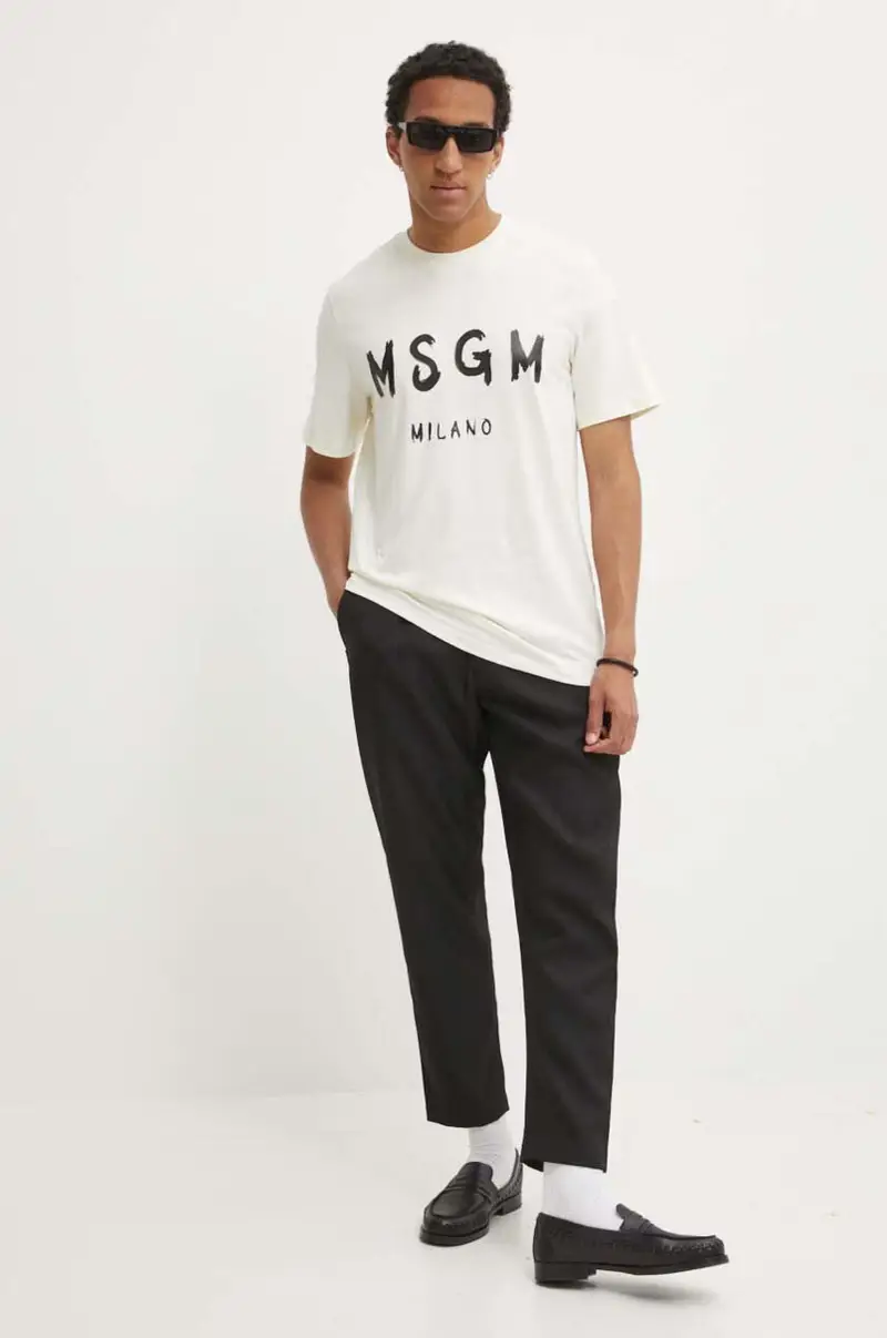 MSGM T-shirt Uomo Beige 3242282 miniatura 2