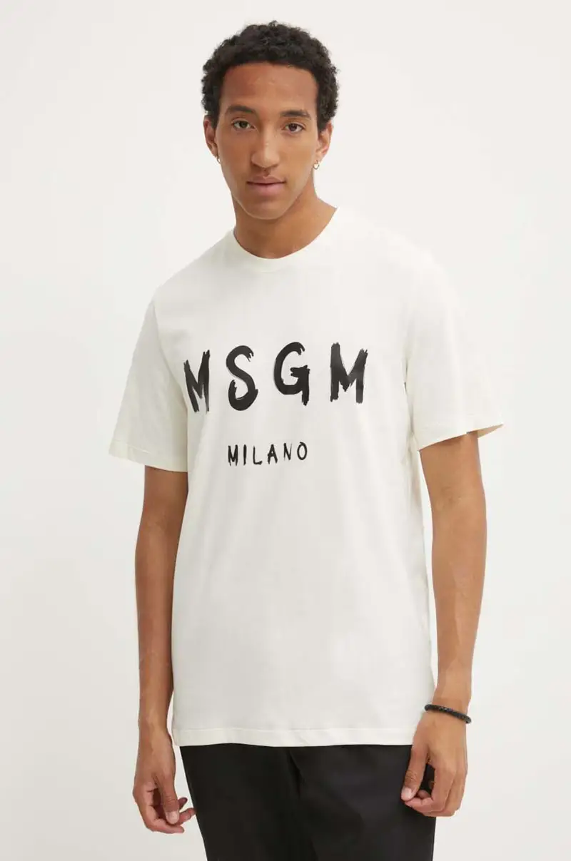MSGM T-shirt Uomo Beige 3242282