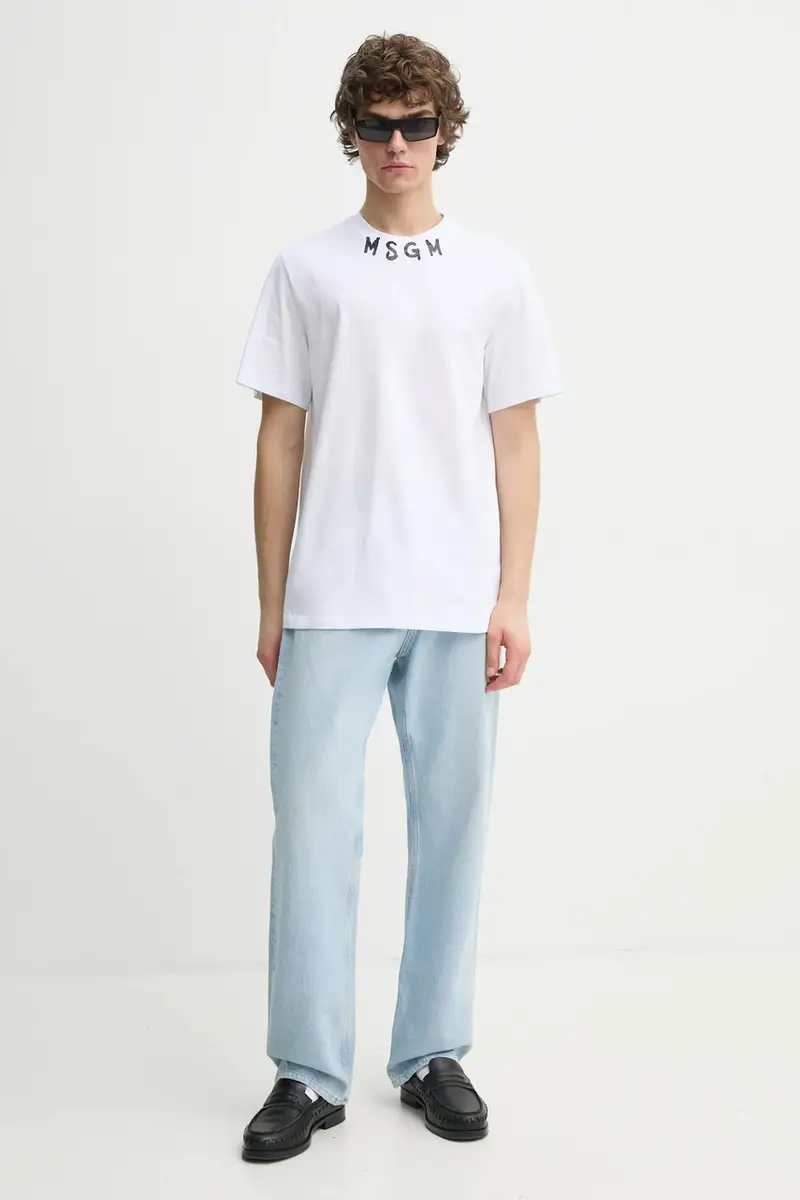 MSGM T-shirt Uomo Bianco 3242888 miniatura 2