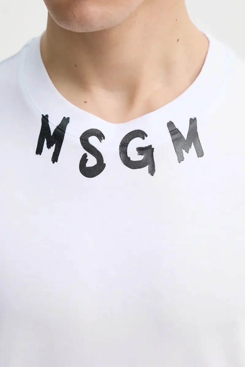MSGM T-shirt Uomo Bianco 3242888 miniatura 5