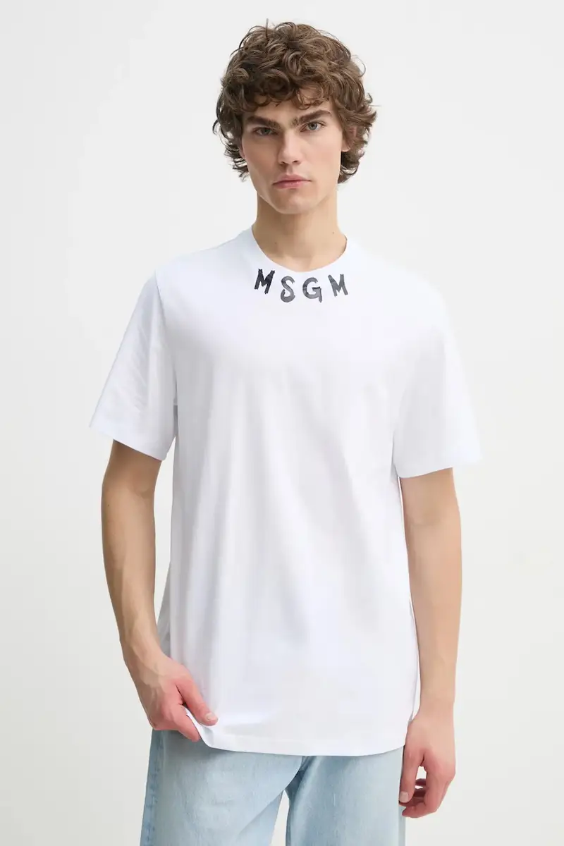 MSGM T-shirt Uomo Bianco 3242888