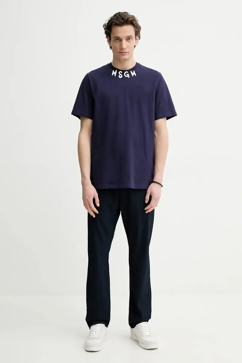MSGM T-shirt Uomo Blu 3350025 miniatura 2