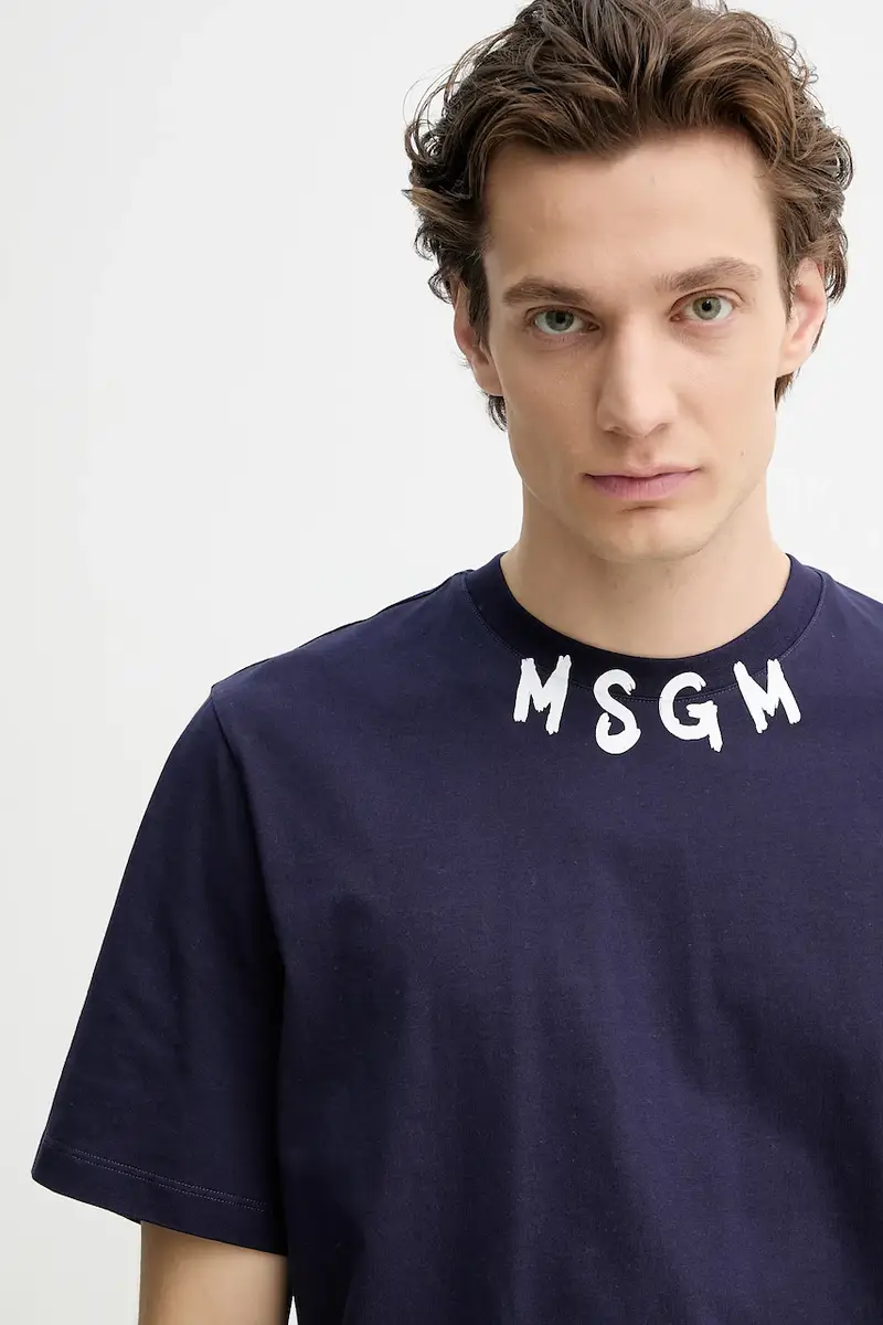 MSGM T-shirt Uomo Blu 3350025 miniatura 4