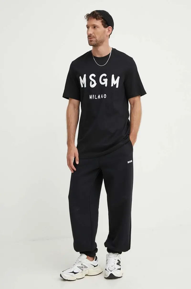 MSGM T-shirt Uomo Nero 3262142 miniatura 2