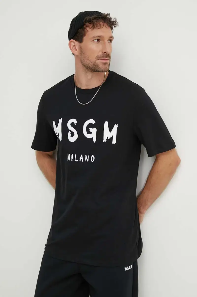 MSGM T-shirt Uomo Nero 3262142 miniatura 4