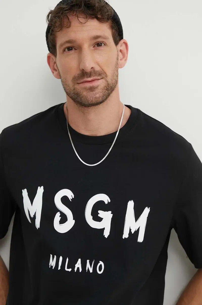 MSGM T-shirt Uomo Nero 3262142