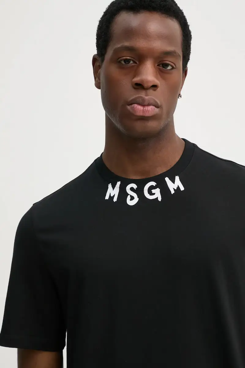 MSGM T-shirt Uomo Nero 3262953 miniatura 4