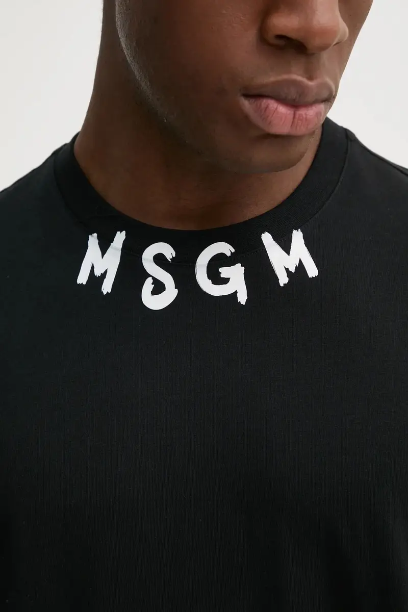 MSGM T-shirt Uomo Nero 3262953 miniatura 5