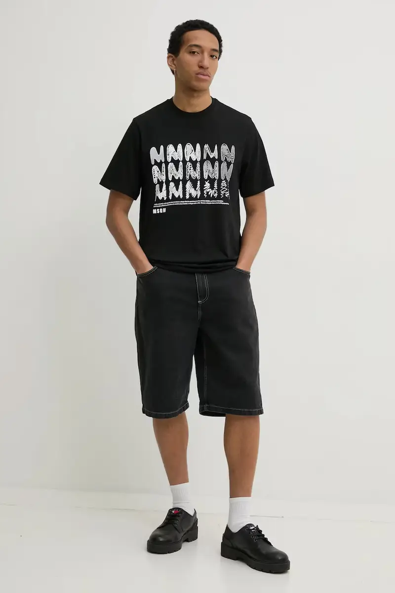 MSGM T-shirt Uomo Nero 3327449 miniatura 2