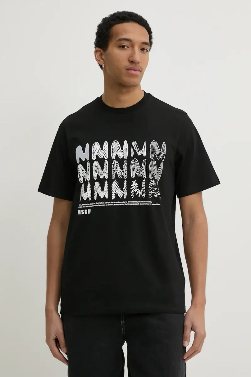 MSGM T-shirt Uomo Nero 3327449
